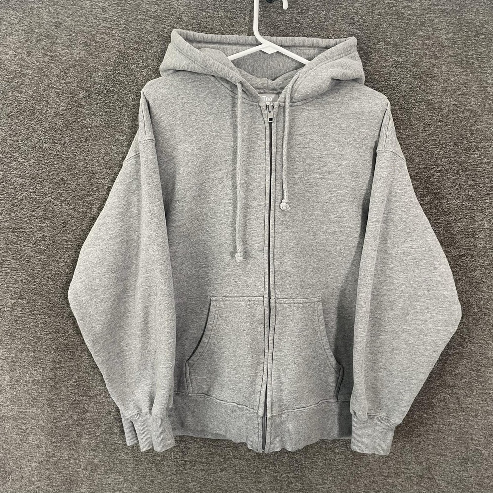 TNA Hoodie Womens 2 Gray Cozy AF Fleece Perfect Zip Hooded Relaxed Sweatshirt